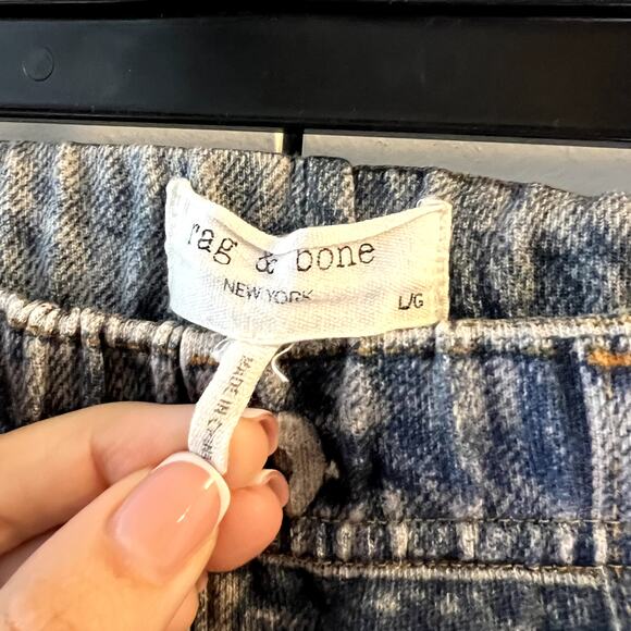 rag & bone Miramar Stretch Waist High Rise Wide Leg Jeans in Moonrise size L C7 - Picture 5 of 7